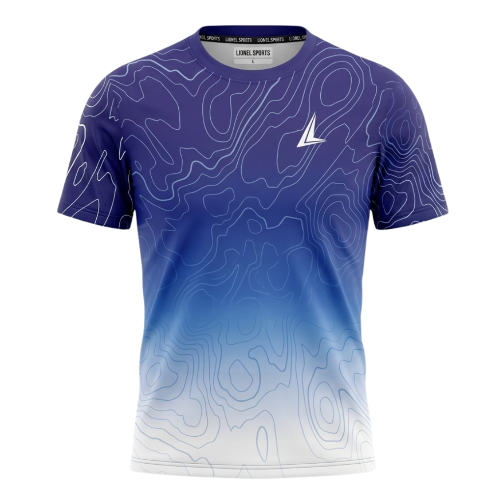 Blue Topographic Performance Training Shirt