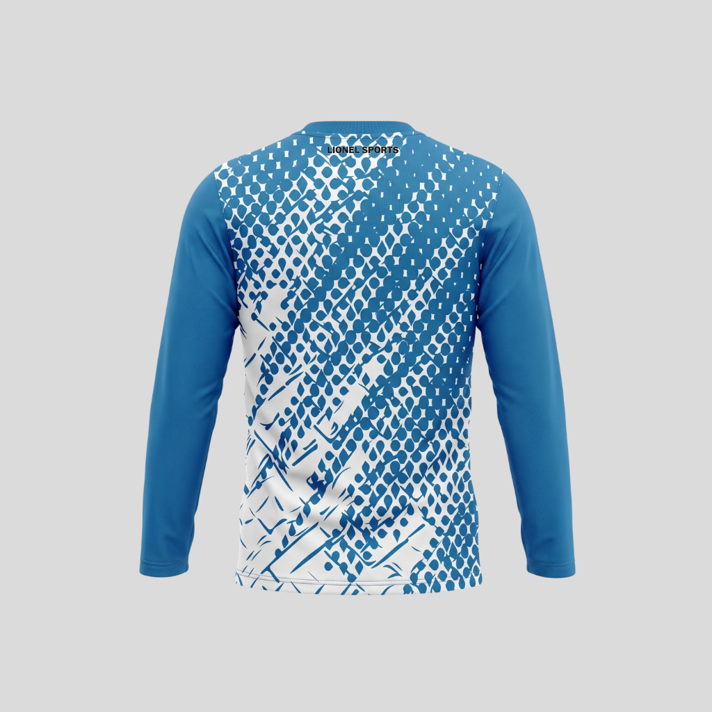 Blue & White Abstract Long Sleeve Training Shirt - Image 3