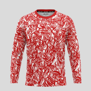 Red & White Abstract Long Sleeve Training Shirt