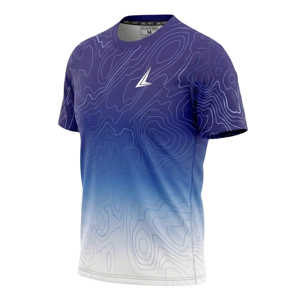 Blue Topographic Performance Training Shirt - Image 2