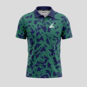 Green & Navy Camo Performance Polo Shirt