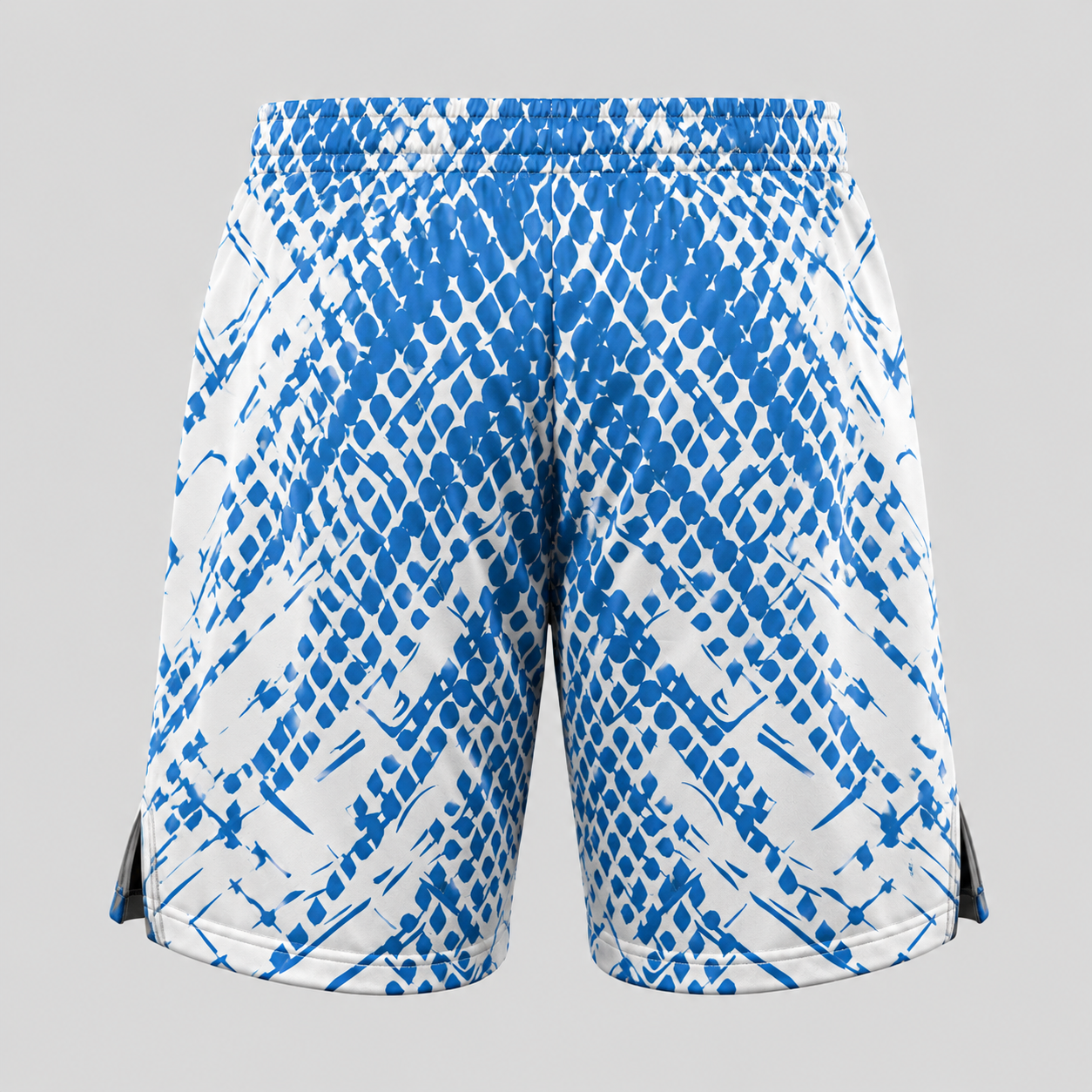 Blue & White Abstract Performance Training Shorts - Image 3