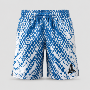 Blue & White Abstract Performance Training Shorts