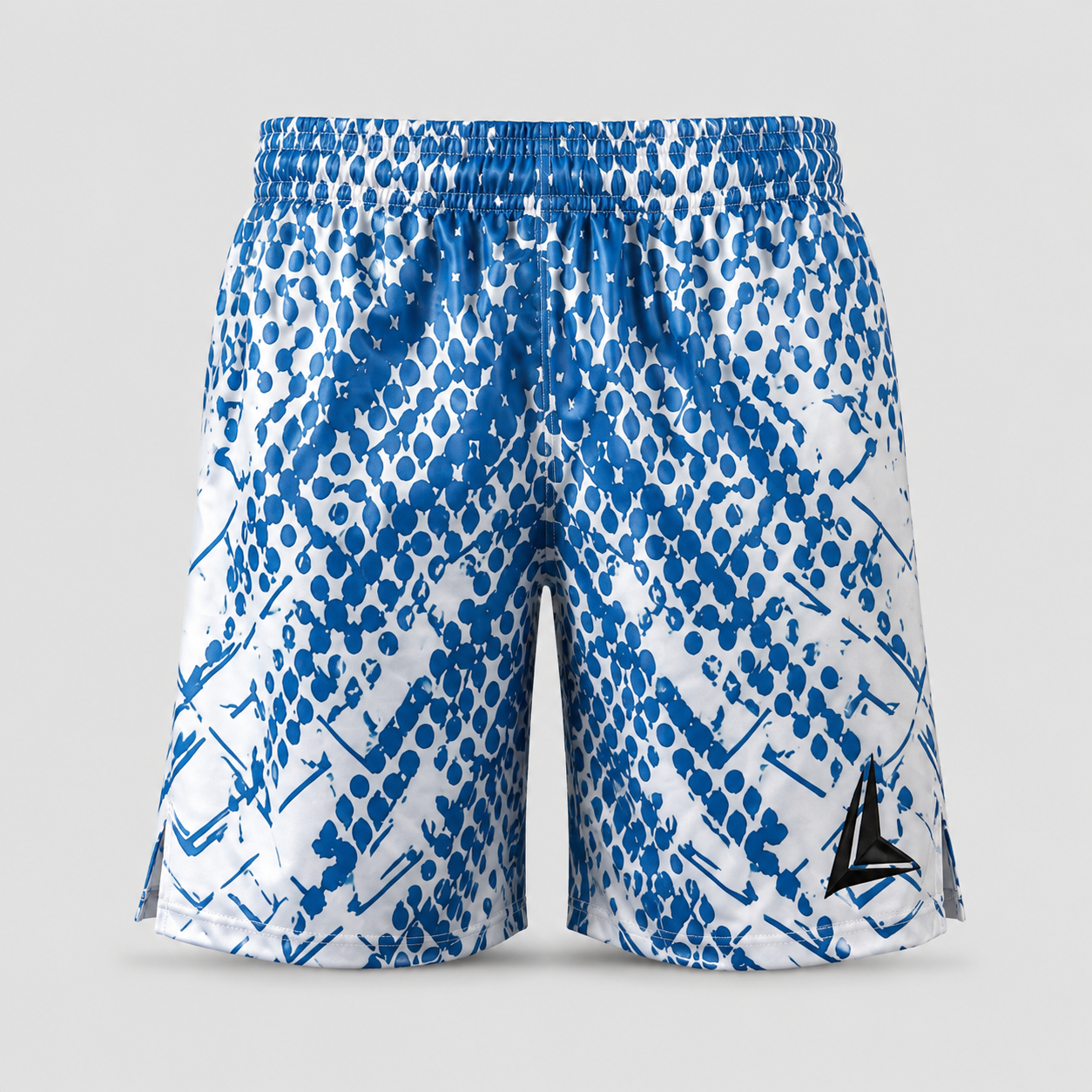 Blue & White Abstract Performance Training Shorts