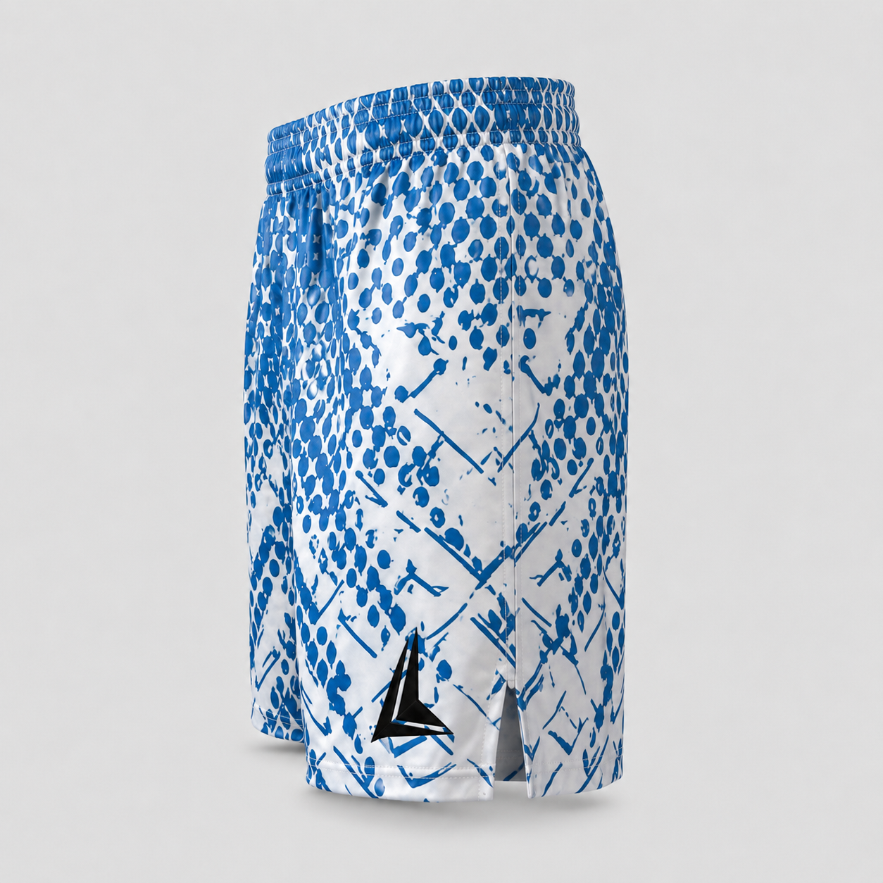 Blue & White Abstract Performance Training Shorts - Image 2