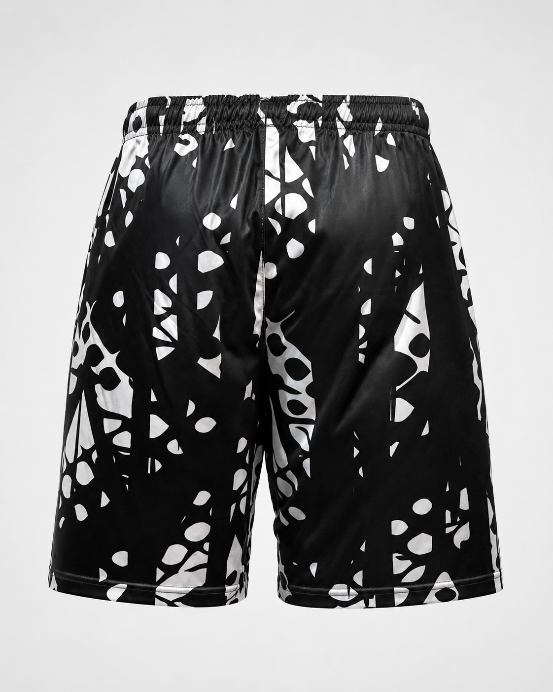 Black & White Abstract Performance Training Shorts - Image 2
