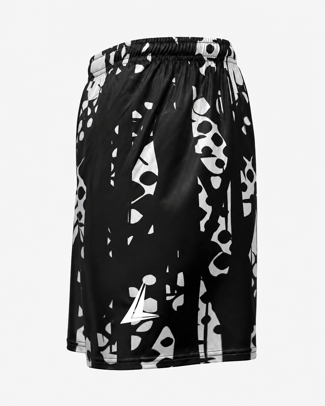 Black & White Abstract Performance Training Shorts - Image 3