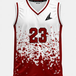 White & Red Number 23 Team Basketball Jersey