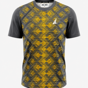 Yellow & Charcoal Geometric Performance Training Shirt
