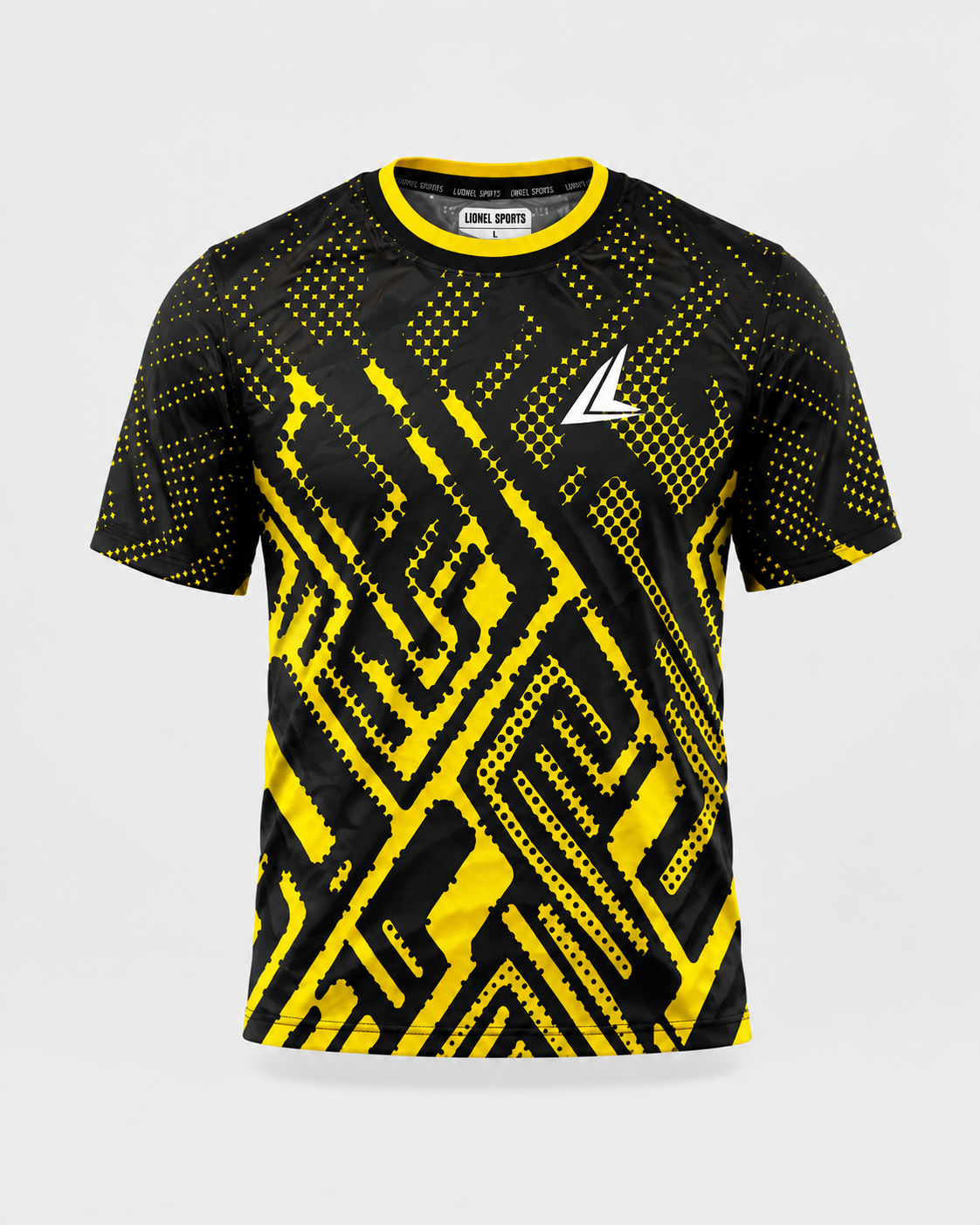 Black & Yellow Geometric Performance Training Shirt