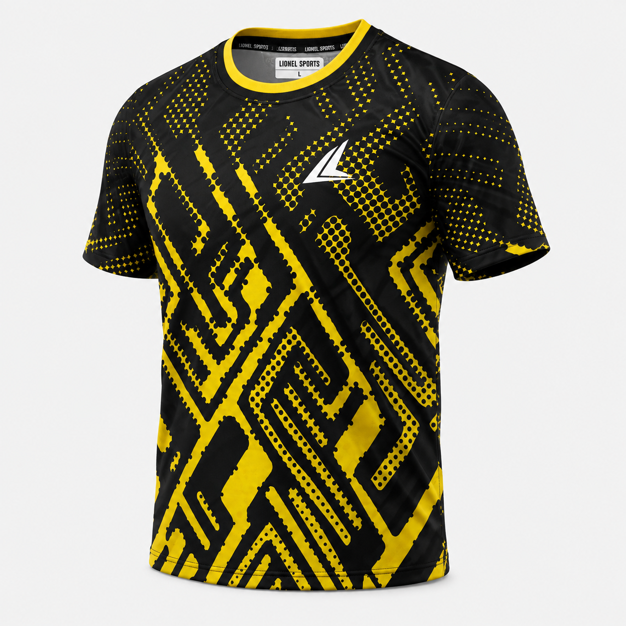 Black & Yellow Geometric Performance Training Shirt - Image 3