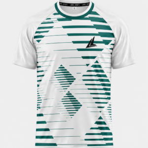 White & Green Geometric Performance Training Shirt