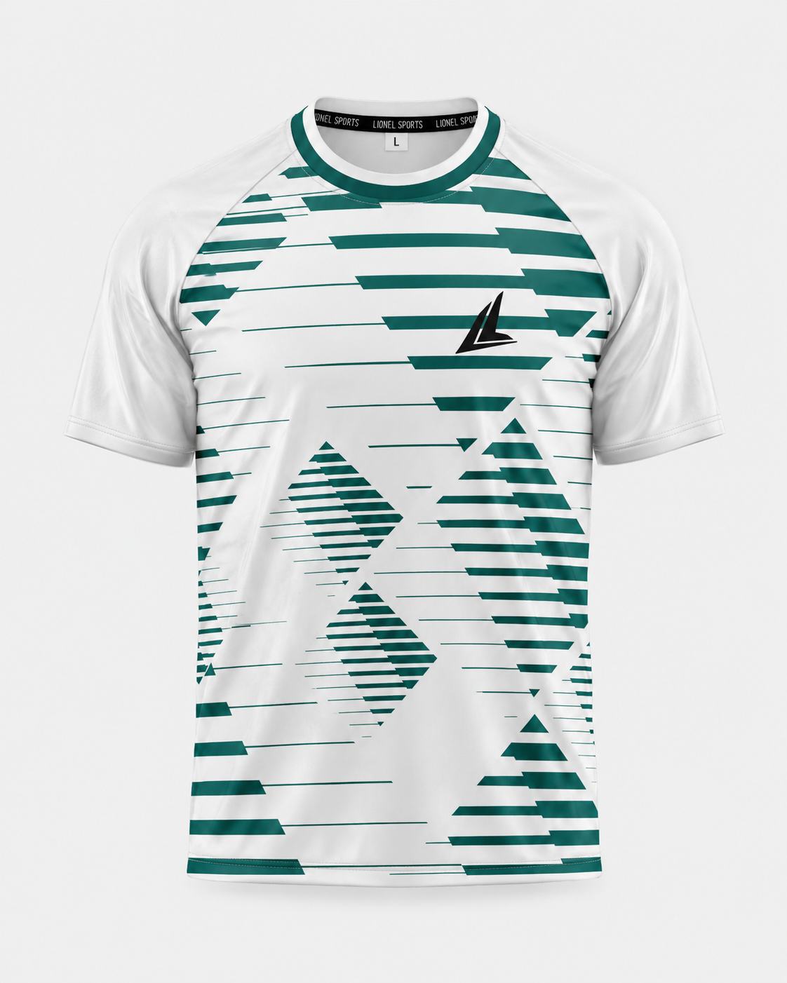 White & Green Geometric Performance Training Shirt