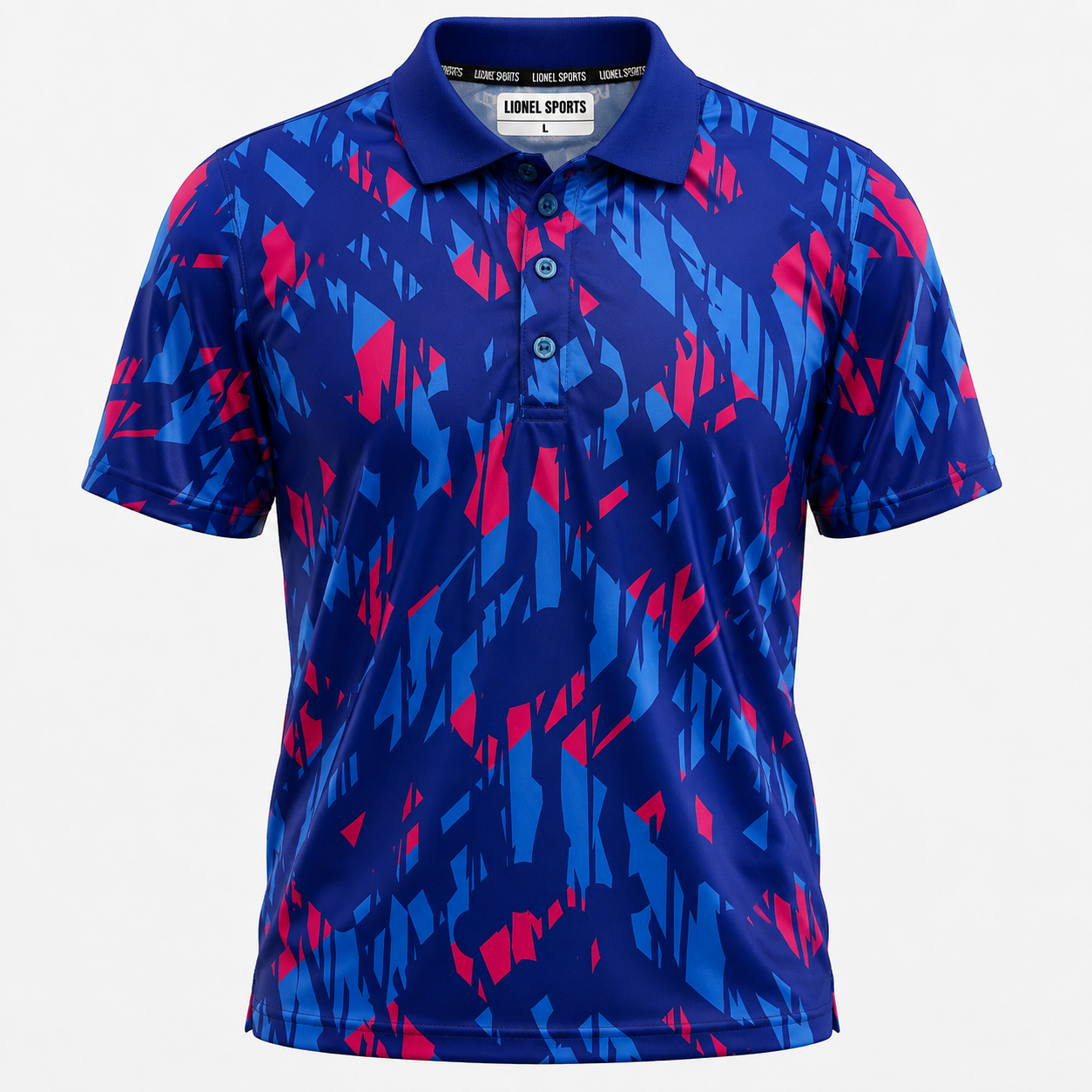 Royal Blue Abstract Performance Polo Shirt
