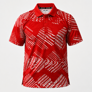 Red & White Abstract Performance Polo Shirt