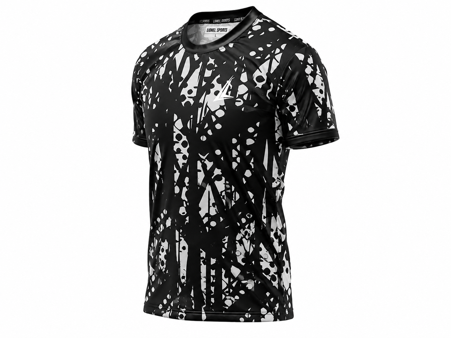 Black & White Abstract Performance Training Shirt - Image 3