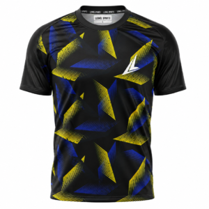 Black, Yellow & Blue Geometric Performance Training Shirt