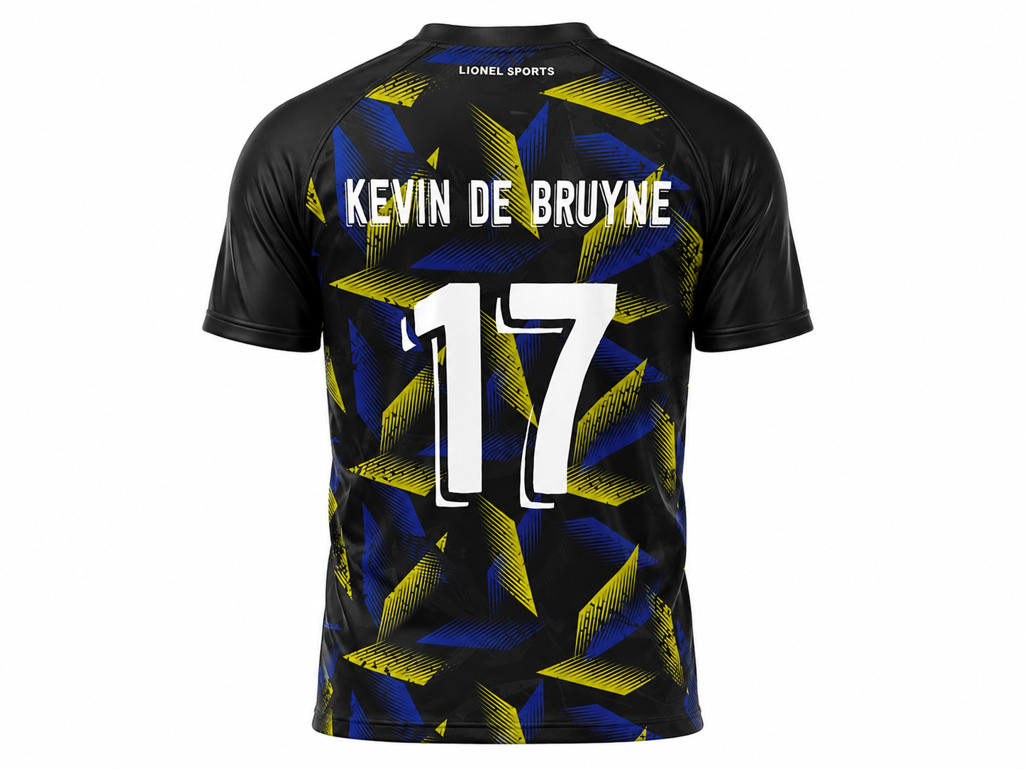 Black, Yellow & Blue Geometric Performance Training Shirt - Image 2