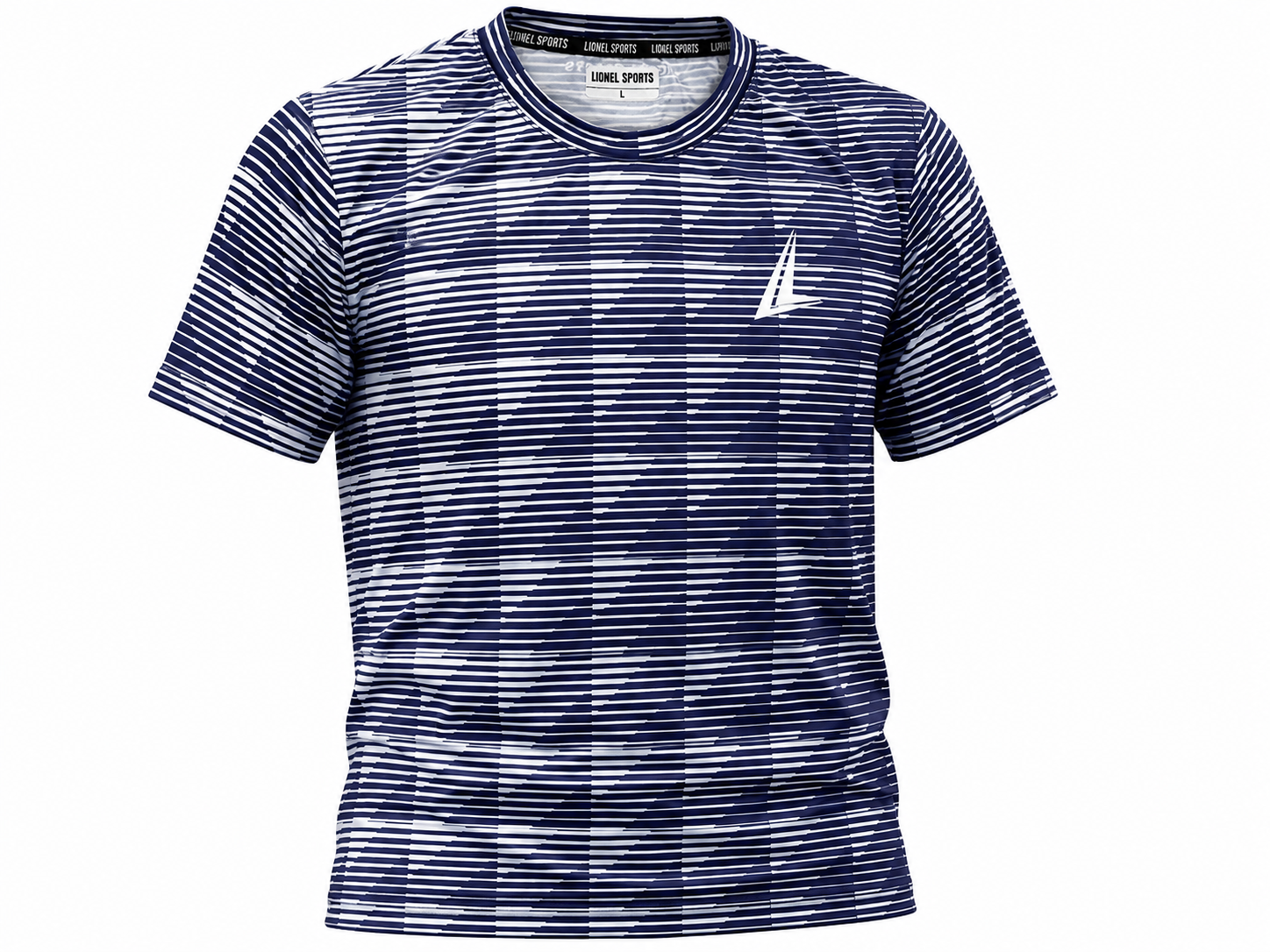 Navy & White Broken Stripe Performance Training Shirt
