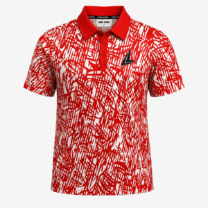 Red & White Abstract Performance Polo Shirt