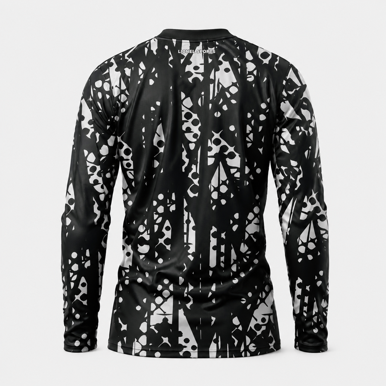 Black & White Abstract Long Sleeve Training Shirt - Image 2