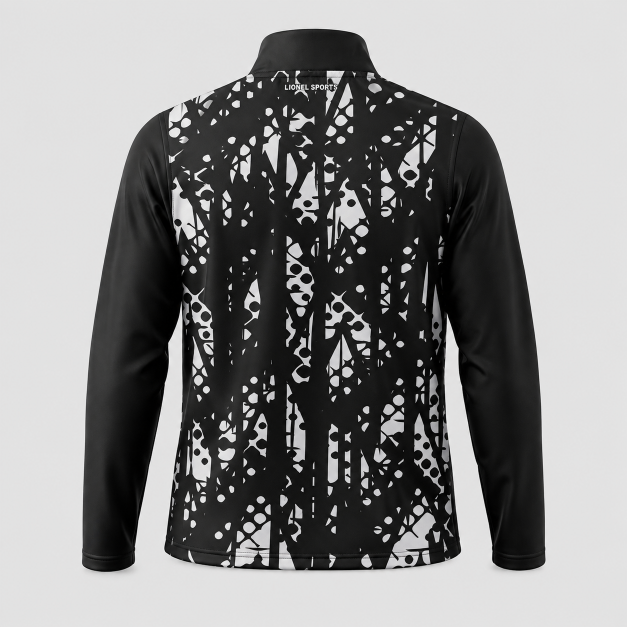 Black & White Abstract Long Sleeve Training Top - Image 2