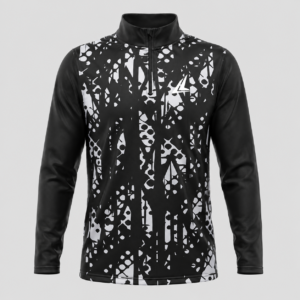 Black & White Abstract Long Sleeve Training Top