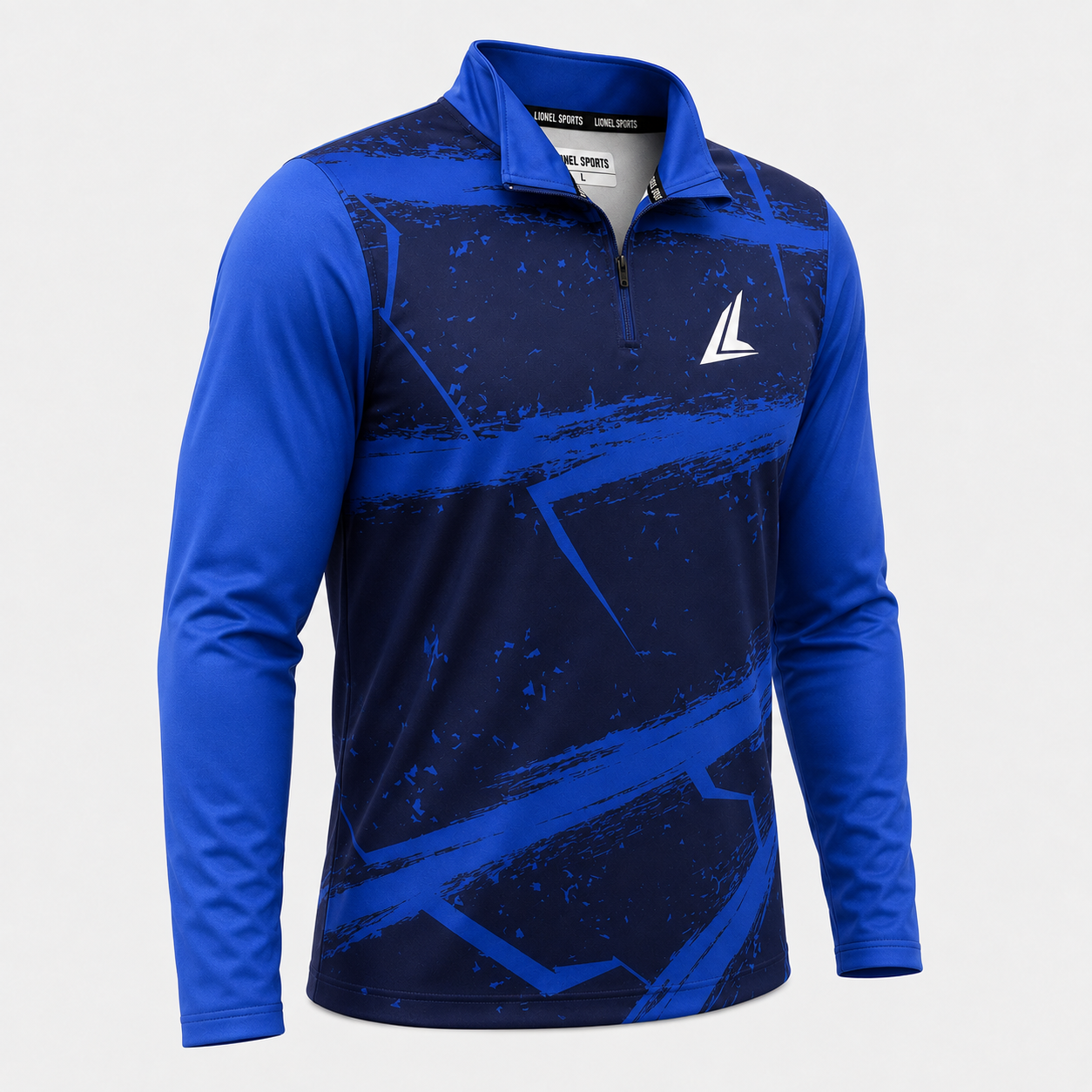 Navy & Royal Blue Quarter-Zip Training Top - Image 3