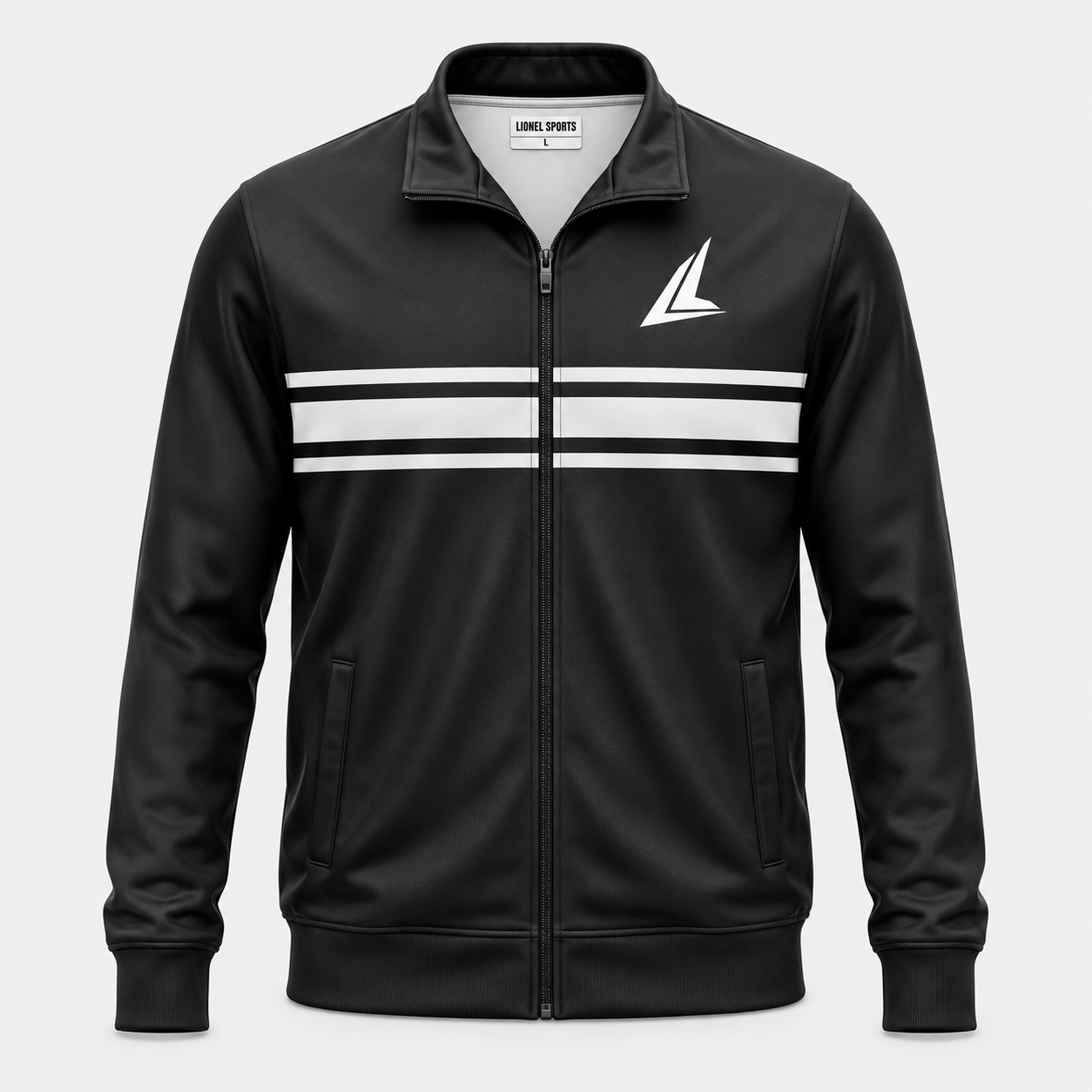 Black & White Full-Zip Performance Training Jacket