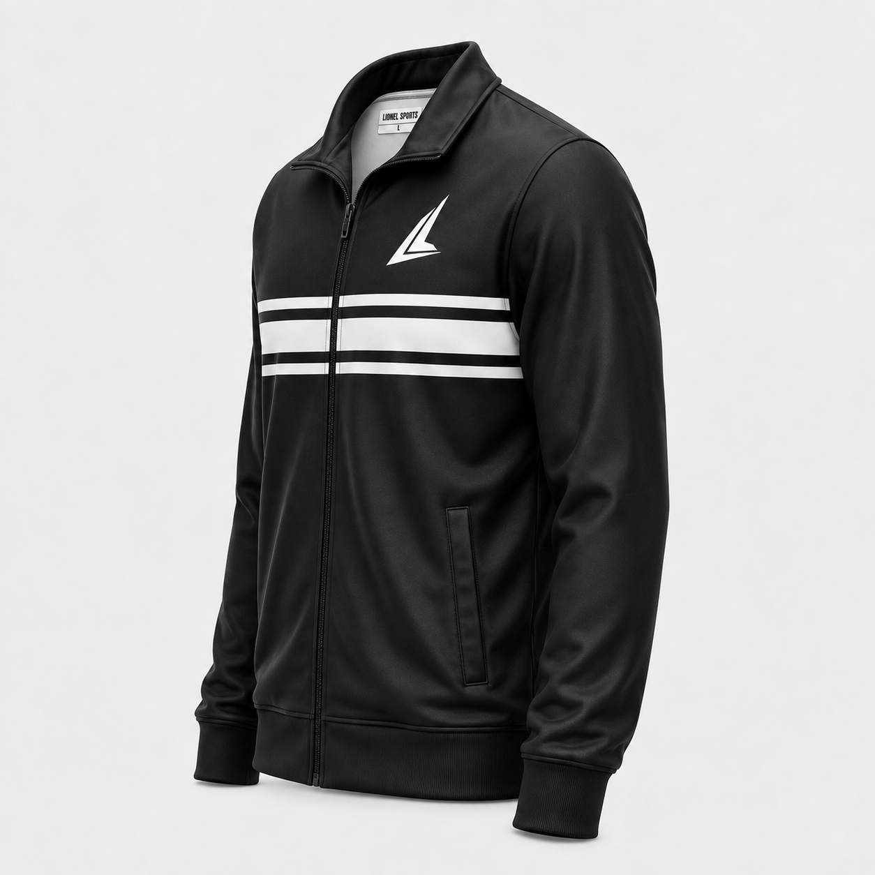 Black & White Full-Zip Performance Training Jacket - Image 2