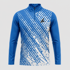 Blue & White Quarter-Zip Performance Training Top