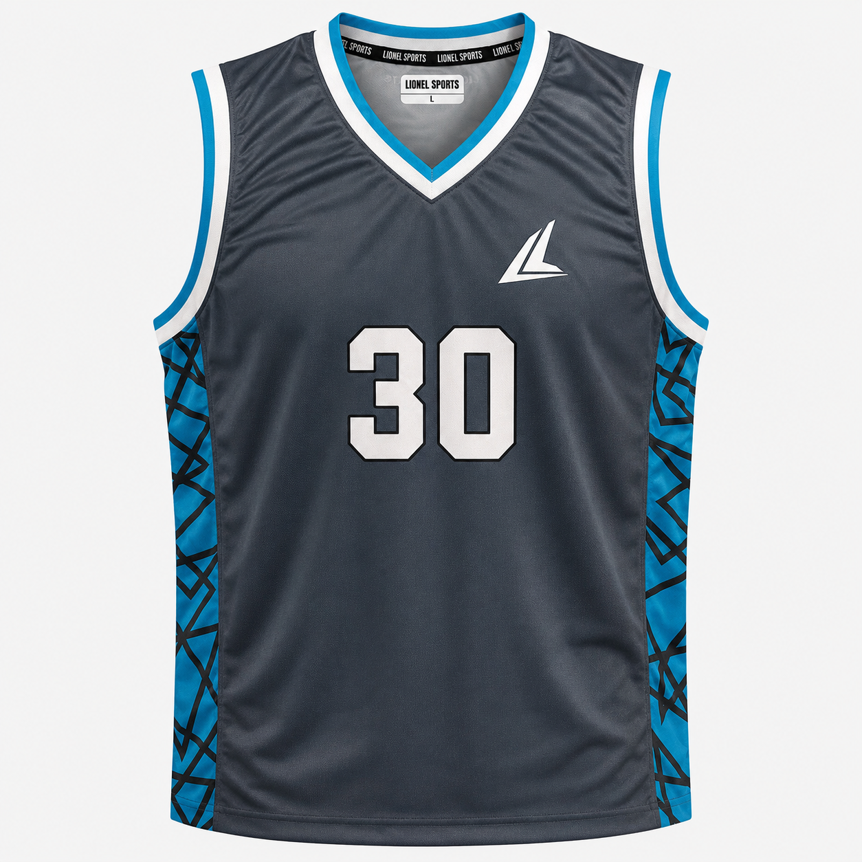 Black & Blue Number 30 Basketball Team Jersey