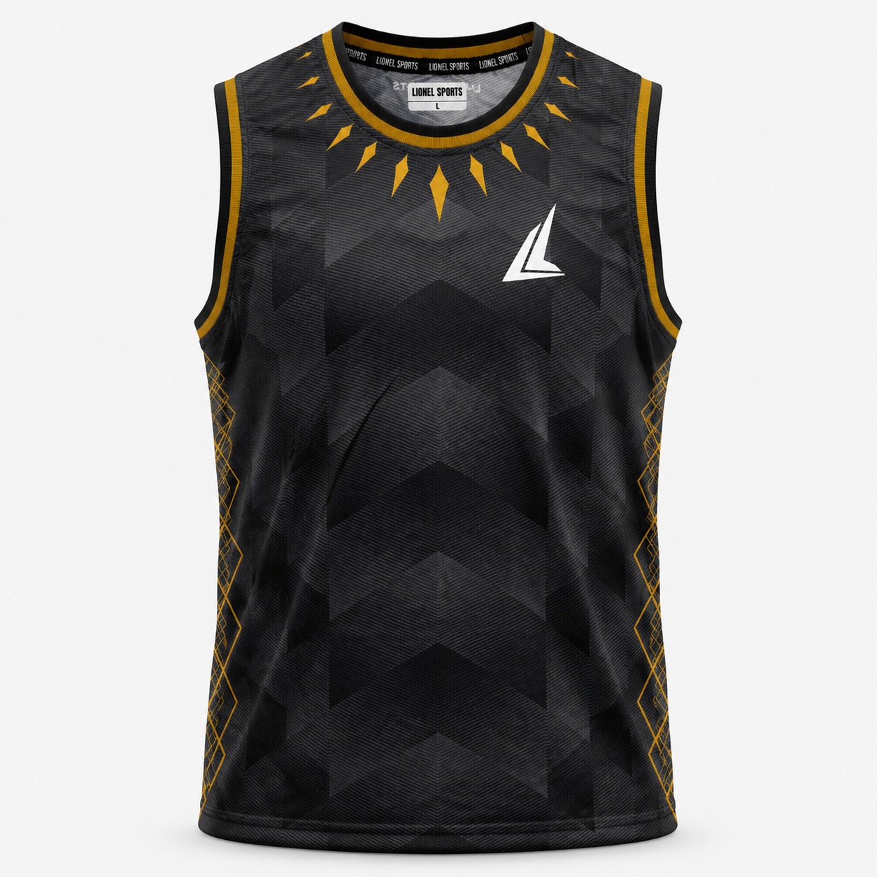 Black & Gold Geometric Basketball Team Jersey