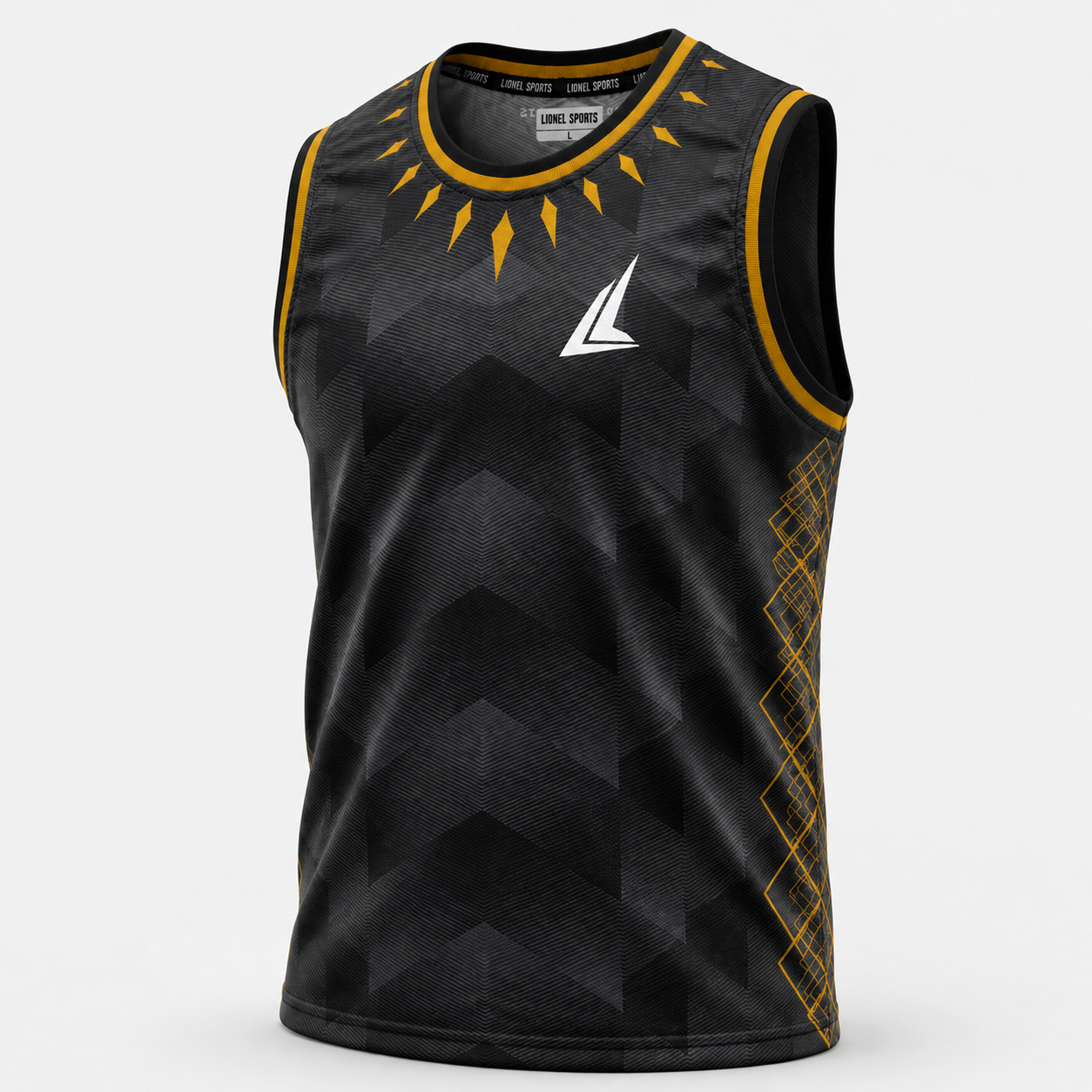 Black & Gold Geometric Basketball Team Jersey - Image 2