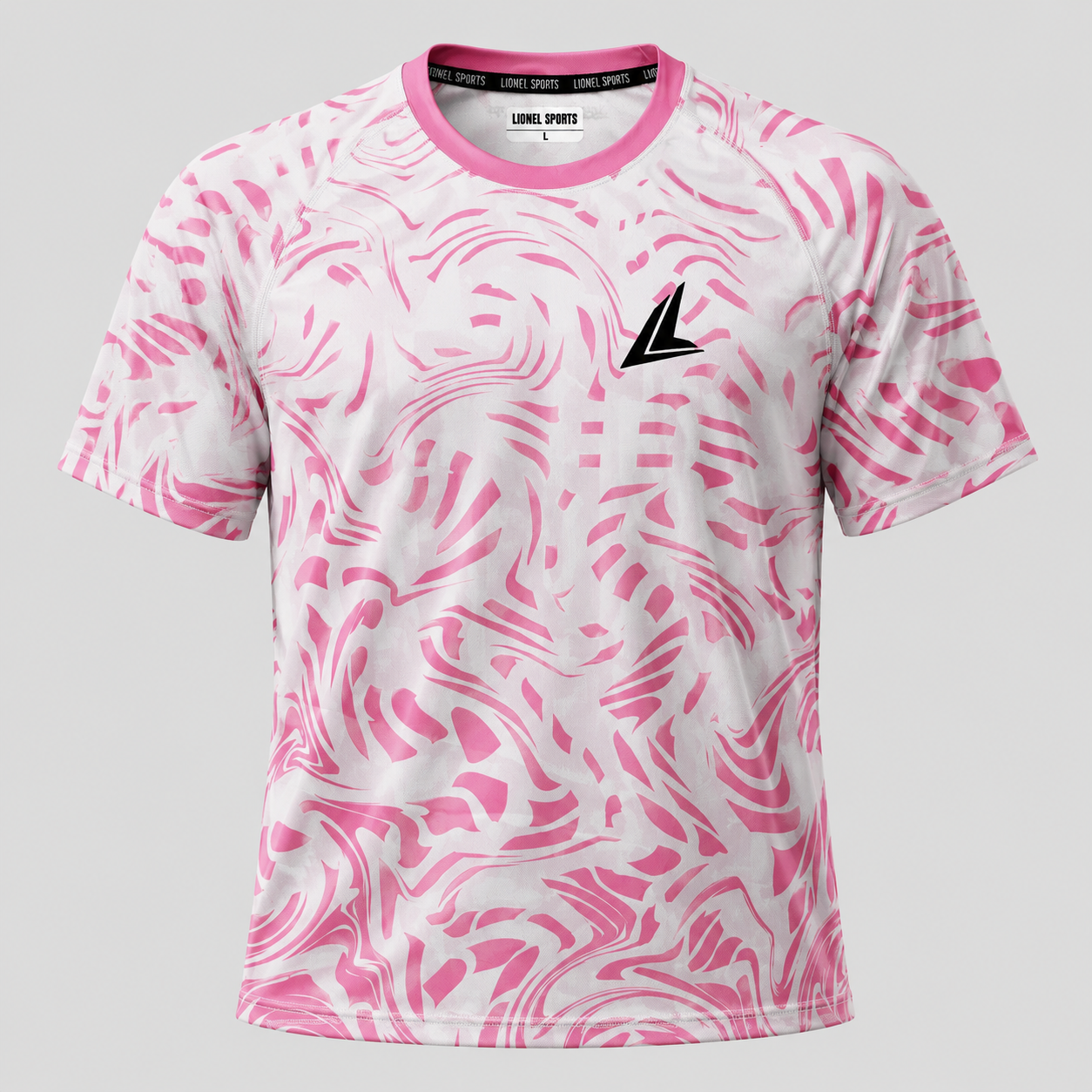 Pink & White Abstract Performance Training Shirt