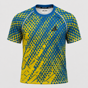 Yellow & Blue Abstract Performance Training Shirt