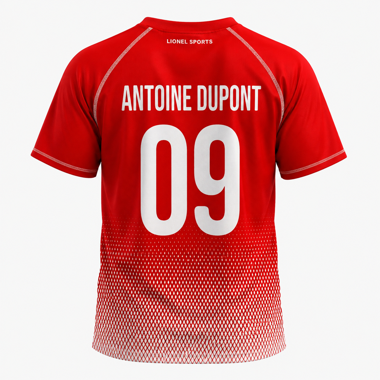Red & White Mesh Stripe Performance Training Shirt - Image 3