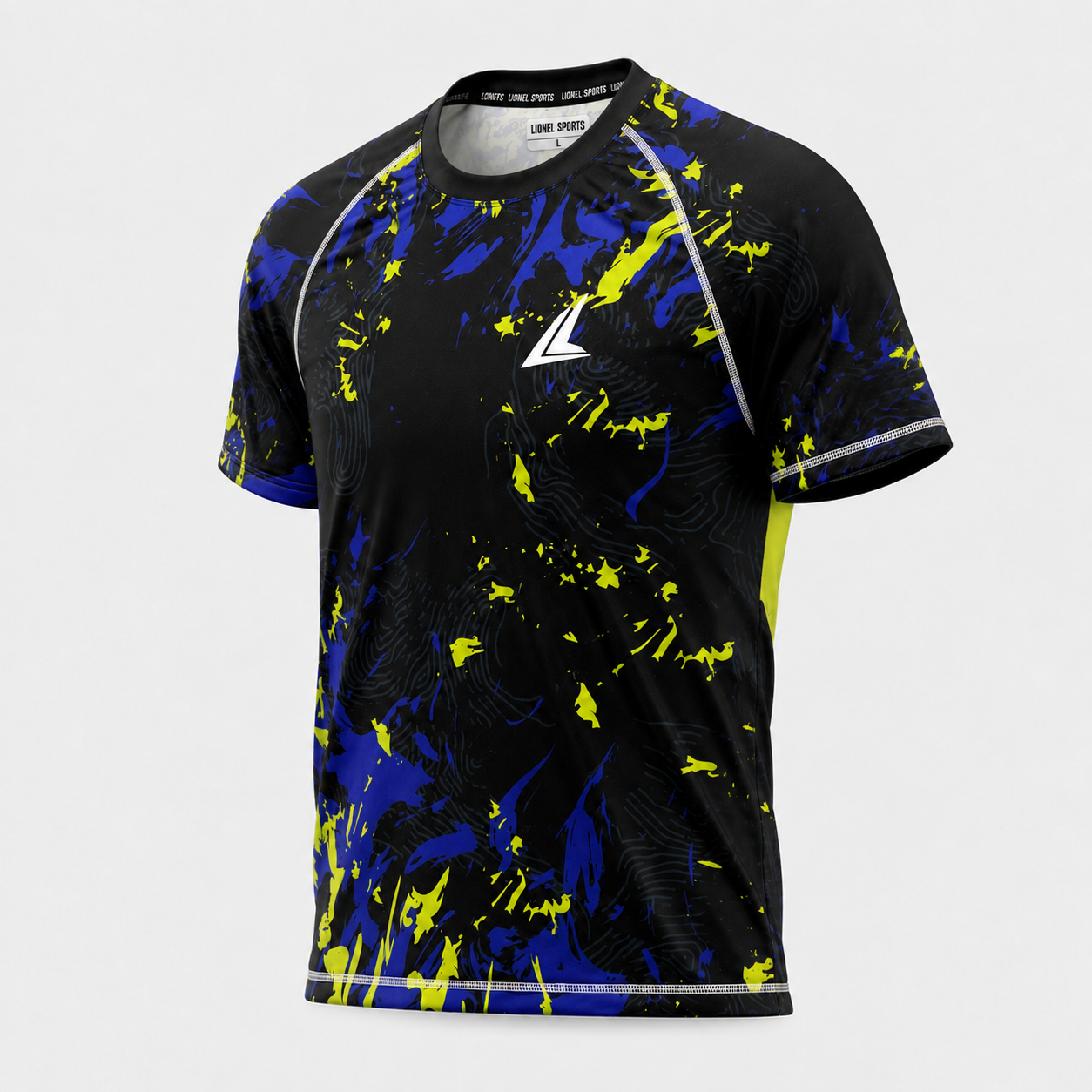 Black Neon Abstract Performance Training Shirt - Image 2