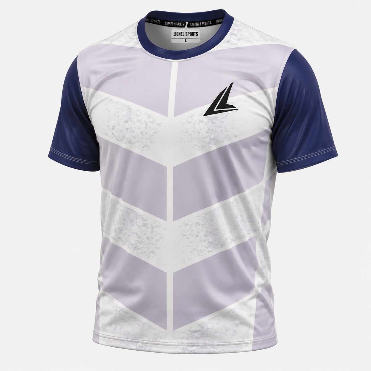 White & Navy Geometric Performance Training Shirt